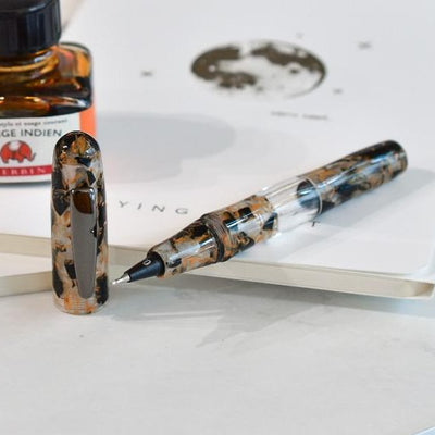 Yookers Gaia Orange Black Marble Resin Fiber Pen