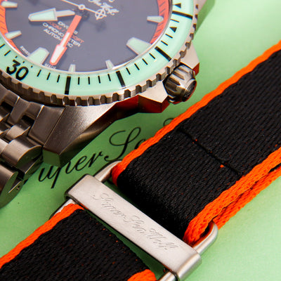 Zodiac Super Sea Wolf Pro Diver Titanium Limited Edition Watch Band Details