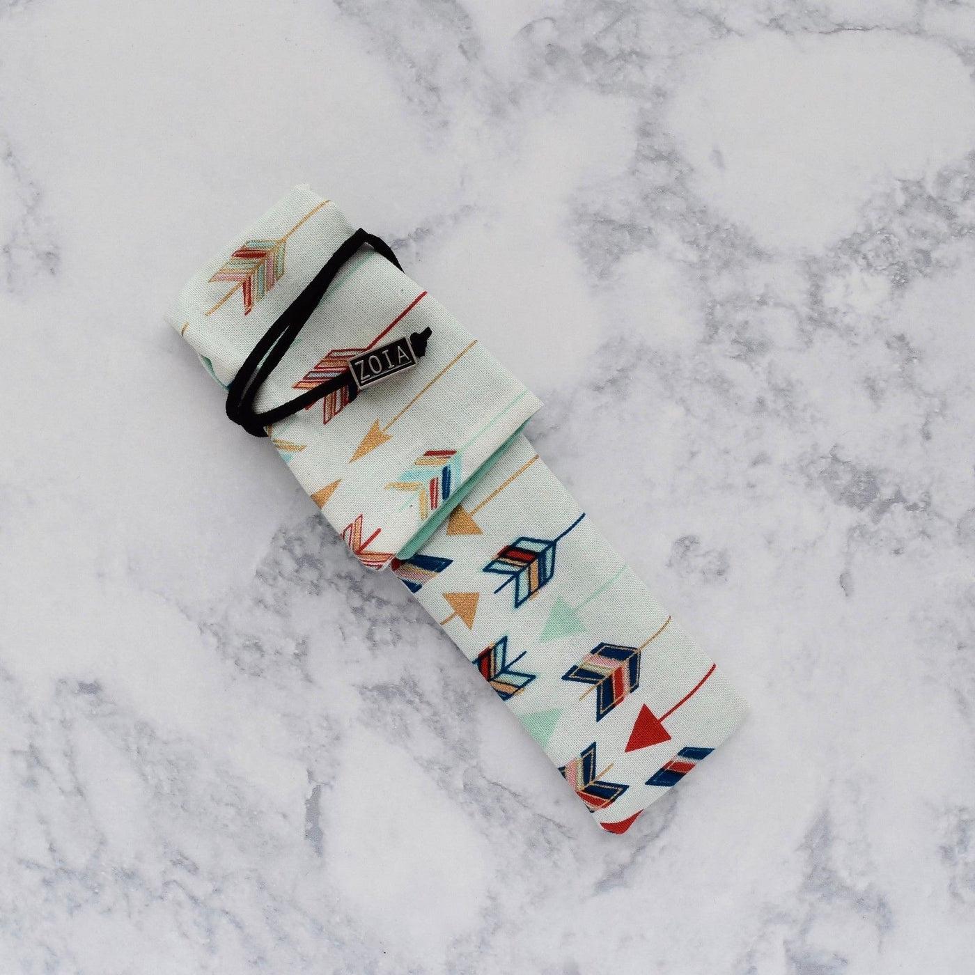 Zoia Beige Arrows with Turquoise Interior Handmade Single One Pen Kimono Sleeve-Zoia-Truphae