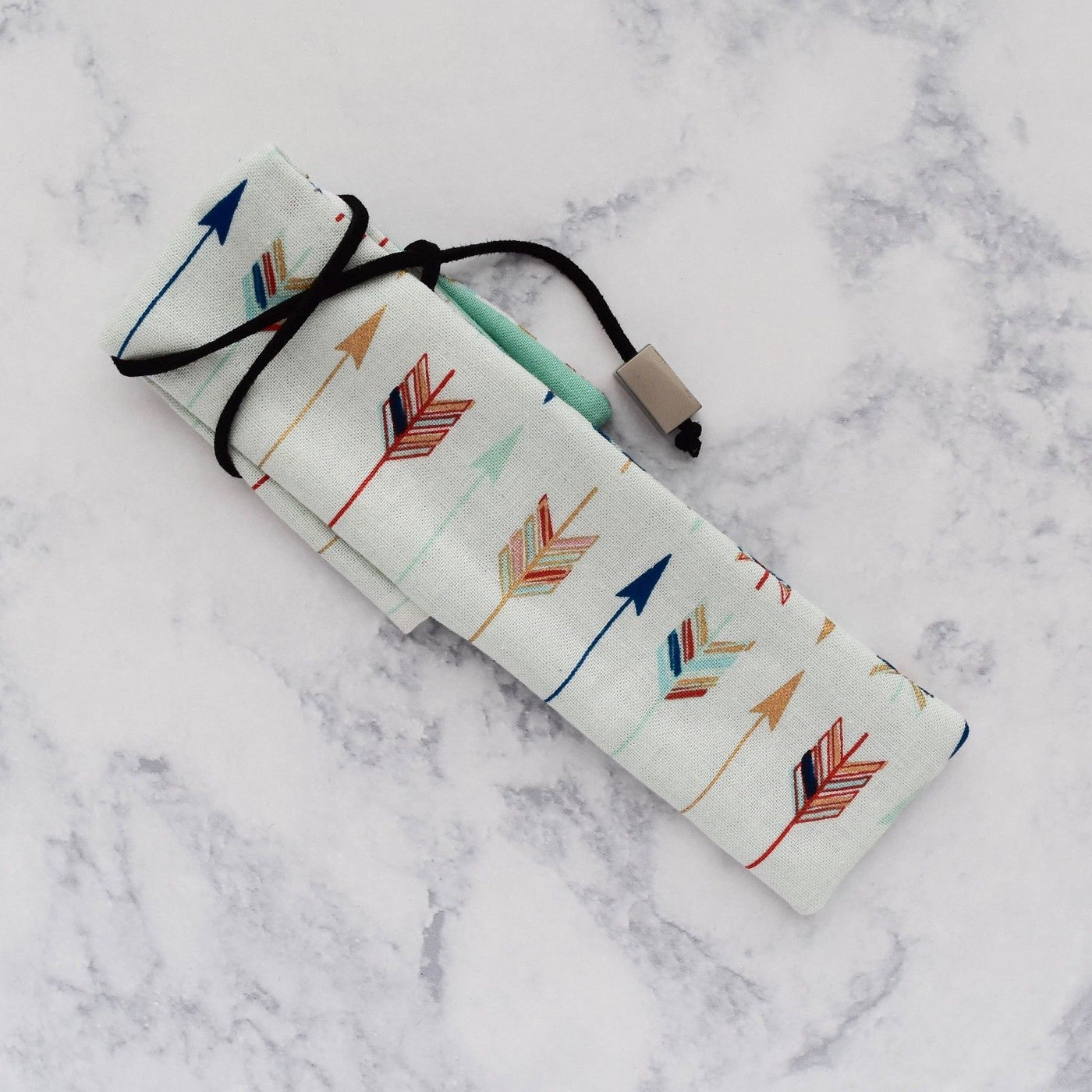 Zoia Beige Arrows with Turquoise Interior Handmade Single One Pen Kimono Sleeve-Zoia-Truphae
