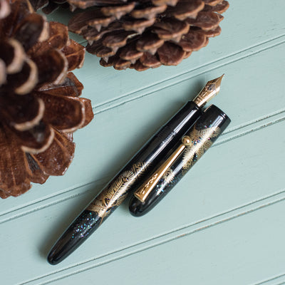 Namiki Yukari Maki-e Pine Needles Raden Urushi Lacquer Fountain Pen 18k Nib-Pilot-Truphae