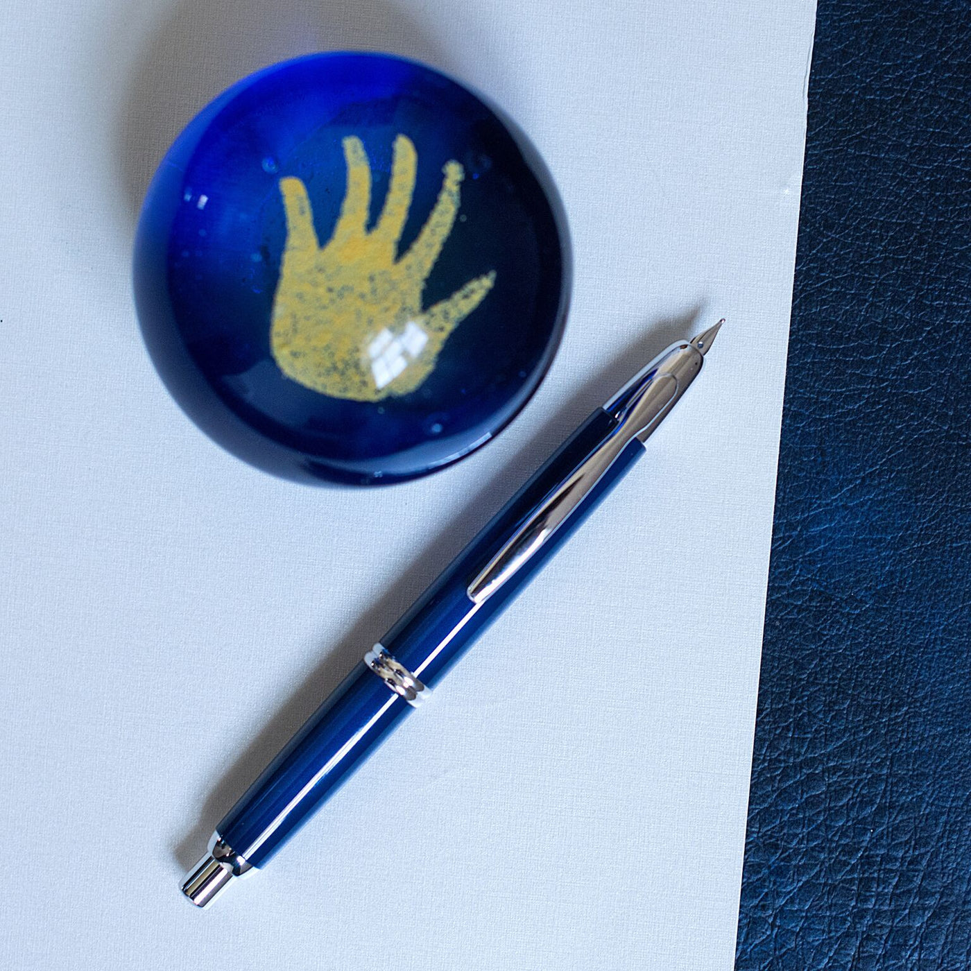 Pilot Namiki Vanishing Point Decimo Navy Blue Rhodium Fountain Pen 18k Gold Nib-Pilot-Truphae