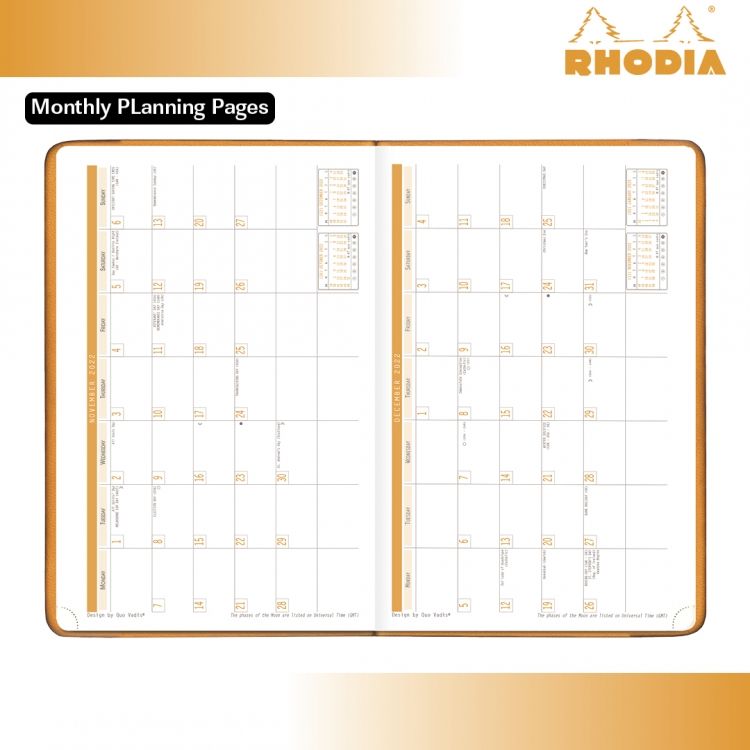 Rhodia 2024 Orange Planner Inside