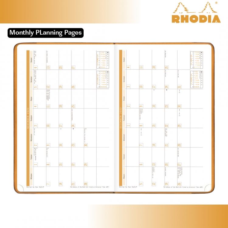 Rhodia 2024 Burgundy Planner Inside