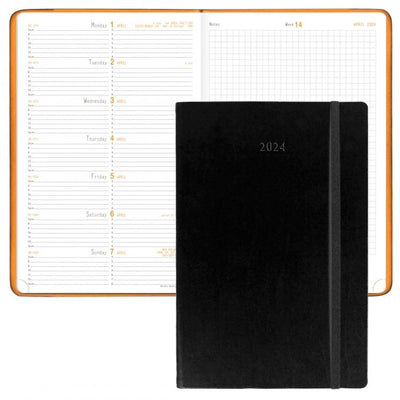 Rhodia 2024 Black Planner 6 1/4 X 9 3/8