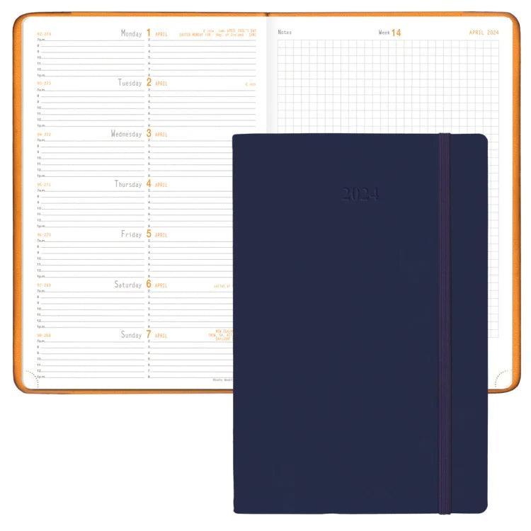 Rhodia 2024 Midnight Blue Planner 6 1/4 X 9 3/8
