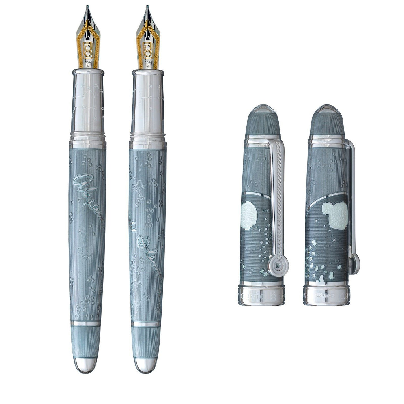 David Oscarson Limited Edition Sir Alexander Fleming Grey Granite Rollerball Pen-David Oscarson-Truphae