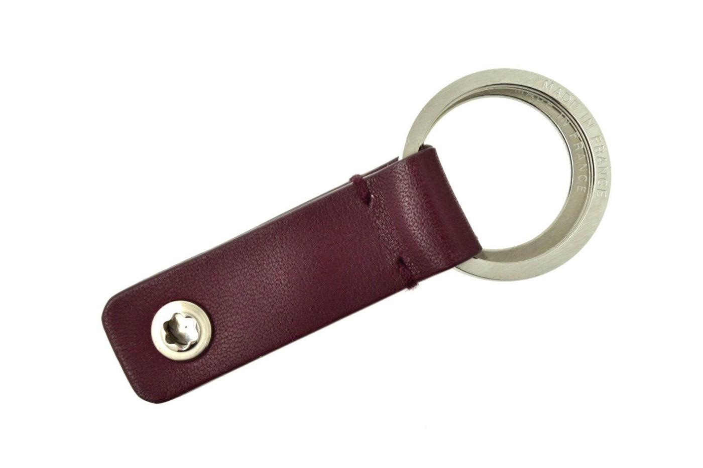 Montblanc Diaries & Notes Key Fob Split Rings Burgundy Red Leather Keyring-Montblanc-Truphae