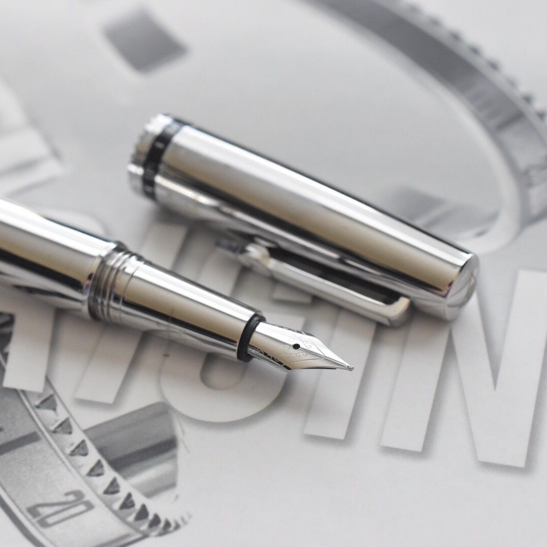 Speedometer Official Silver Steel with Black & Green Spare Ring Fountain Pen-Speedometer Official-Truphae
