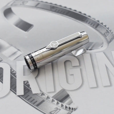 Speedometer Official Silver Steel with Black & Green Spare Ring Fountain Pen-Speedometer Official-Truphae