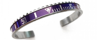 Speedometer Official Silver Steel with Blue Insert Bangle Bracelet-Speedometer Official-Truphae