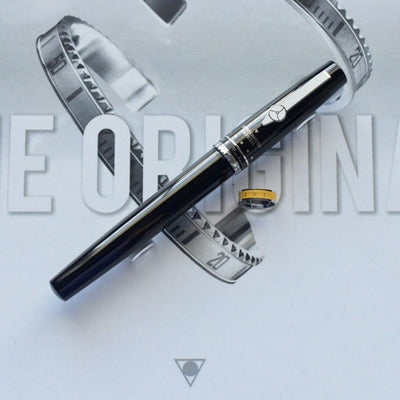 Speedometer Official Black Steel Metal Black & Yellow Spare Ring Fountain Pen-Speedometer Official-Truphae