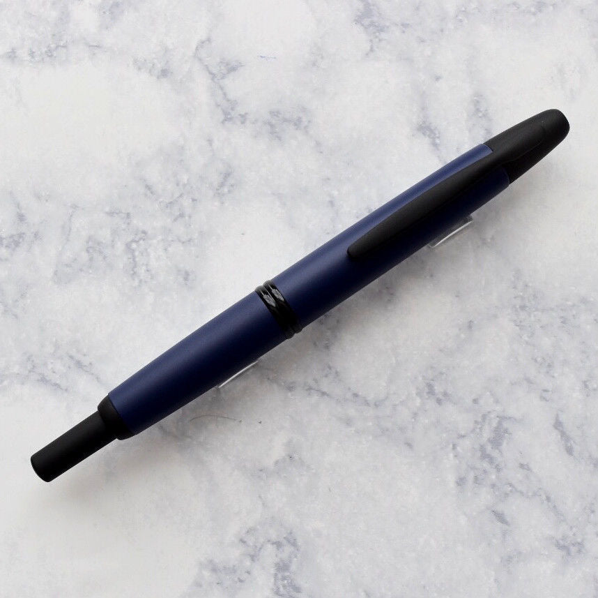 Pilot Namiki Vanishing Point Matte Blue & Black Trim Fountain Pen 18k Gold Nib-Pilot-Truphae