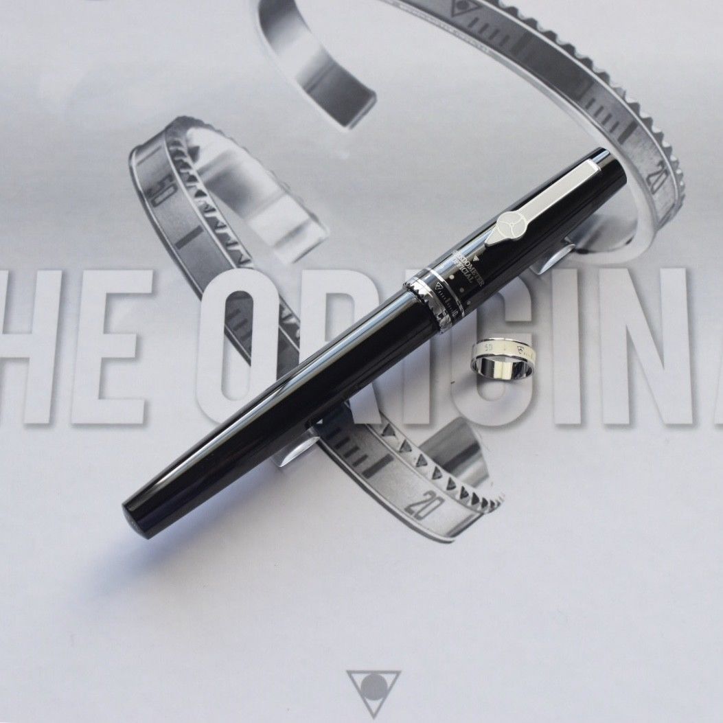 Speedometer Official Black Metal with White Spare Ring Rollerball Pen-Speedometer Official-Truphae