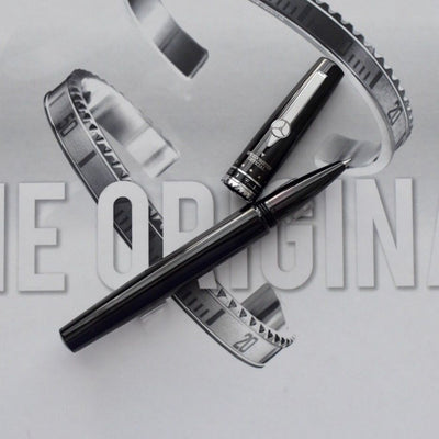 Speedometer Official Black Metal with White Spare Ring Rollerball Pen-Speedometer Official-Truphae