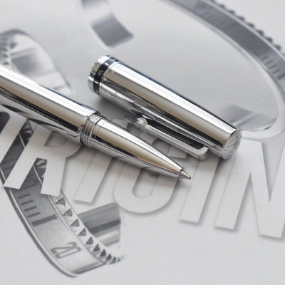 Speedometer Official Silver Steel with Black & Green Spare Ring Rollerball Pen-Speedometer Official-Truphae