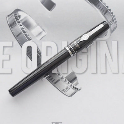 Speedometer Official Black Steel Metal Black & Yellow Spare Ring Fountain Pen-Speedometer Official-Truphae