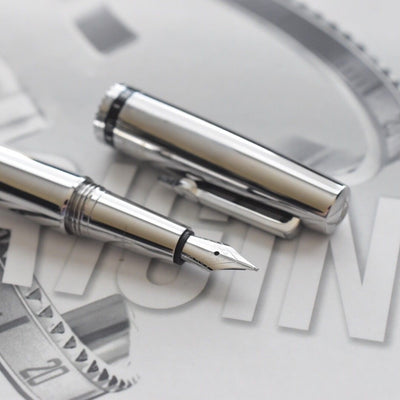 Speedometer Official Silver Steel with Black & Yellow Spare Ring Fountain Pen-speed-Truphae