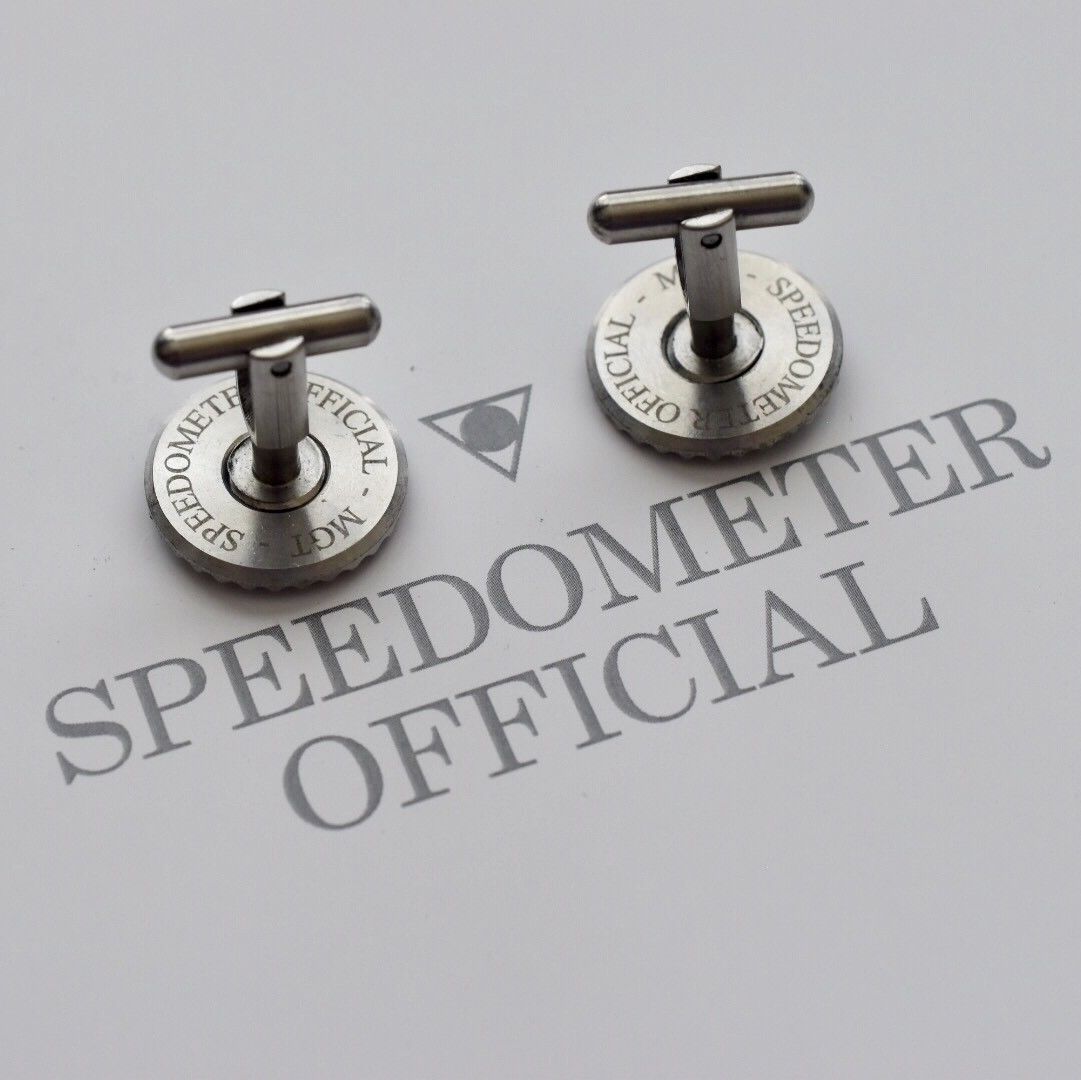 Speedometer Official Silver Steel with Red & Black Cufflinks Set-Speedometer Official-Truphae