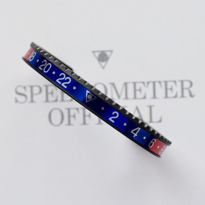 Speedometer Official Black Steel with Blue & Red Insert Bangle Bracelet-Speedometer Official-Truphae