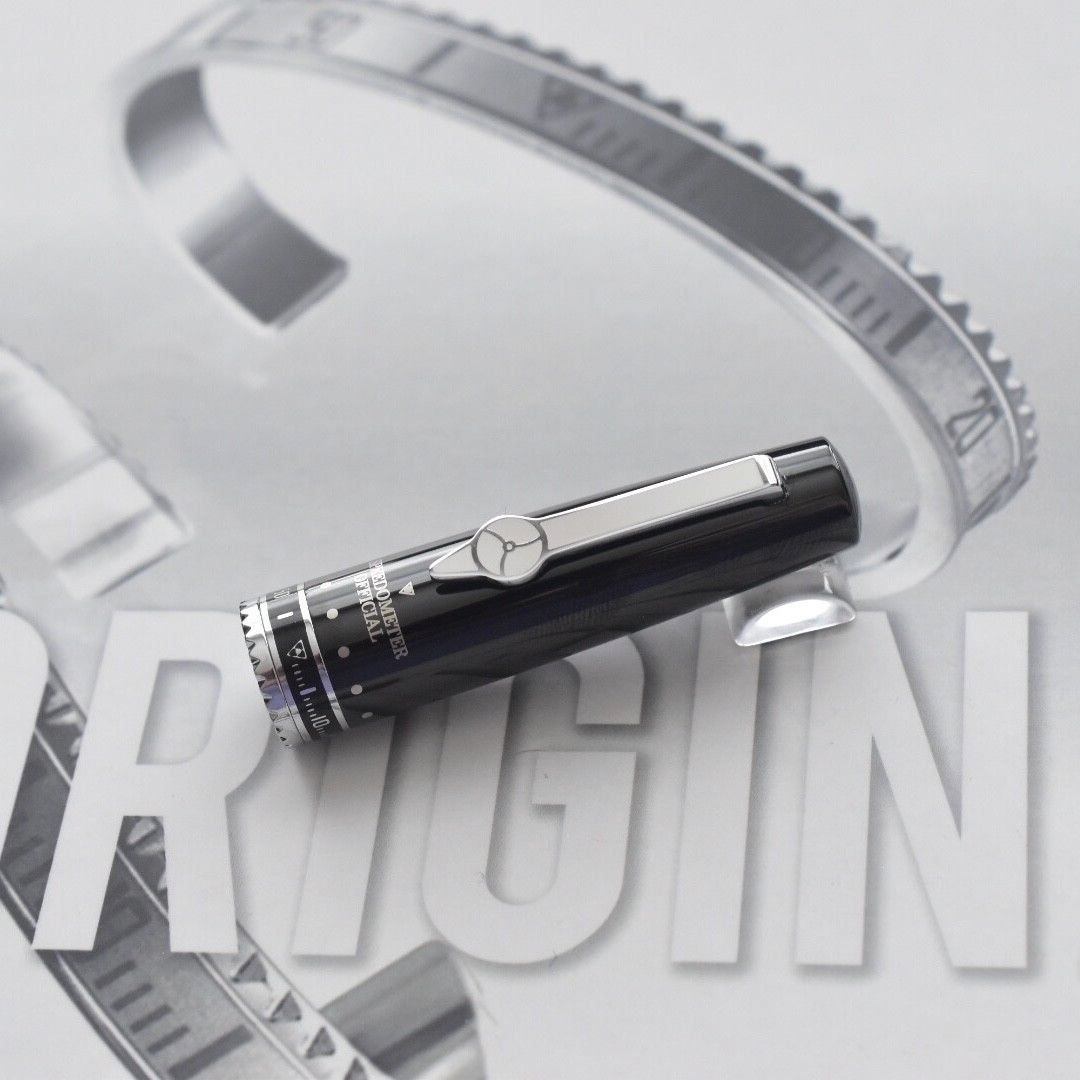 Speedometer Official Black Steel Metal Black & Yellow Spare Ring Fountain Pen-Speedometer Official-Truphae