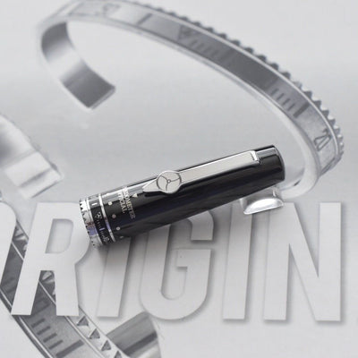 Speedometer Official Black Steel Metal Black & Yellow Spare Ring Fountain Pen-Speedometer Official-Truphae