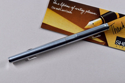 Sheaffer Targa White Dot Brushed Stainless Steel Rollerball Pen-Sheaffer-Truphae