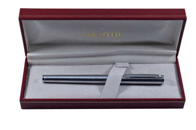 Sheaffer Targa White Dot Brushed Stainless Steel Rollerball Pen-Sheaffer-Truphae