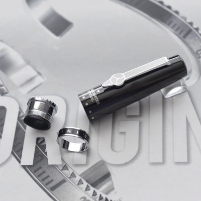 Speedometer Official Black Steel Metal Black & Yellow Spare Ring Fountain Pen-Speedometer Official-Truphae