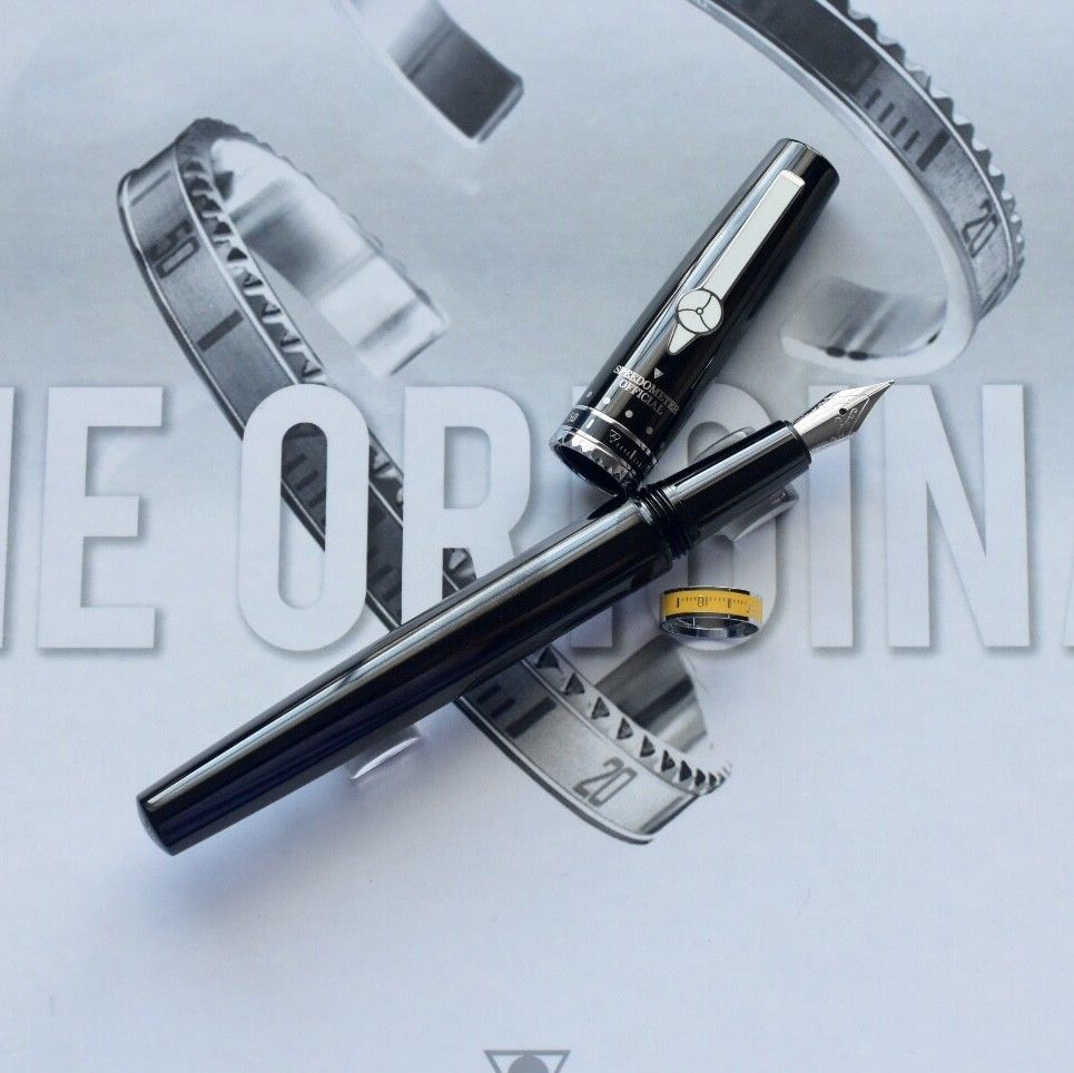 Speedometer Official Black Steel Metal Black & Yellow Spare Ring Fountain Pen-Speedometer Official-Truphae