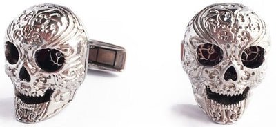 TF Est 1968 Skull Model Shiny Stainless Steel Cufflinks Set with Balance Wheel-TF Est 1968-Truphae