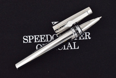 Speedometer Official Silver Steel with Black & Green Spare Ring Rollerball Pen-Speedometer Official-Truphae