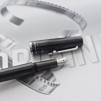 Speedometer Official Black Steel Metal Black & Yellow Spare Ring Fountain Pen-Speedometer Official-Truphae