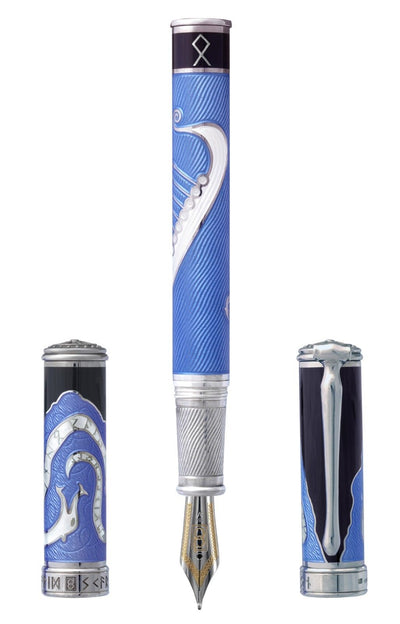 David Oscarson Limited Edition 88 Valhalla Odin Blue Black & White Fountain Pen-David Oscarson-Truphae
