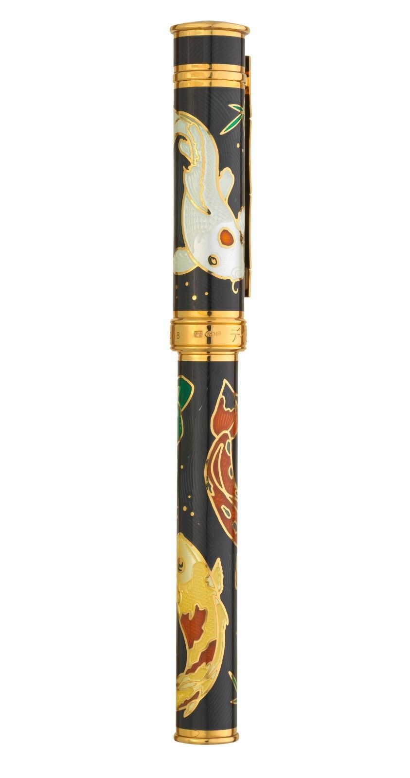 David Oscarson Limited Edition Carl Linnaeus Koi Fish Black Gold Rollerball Pen-David Oscarson-Truphae