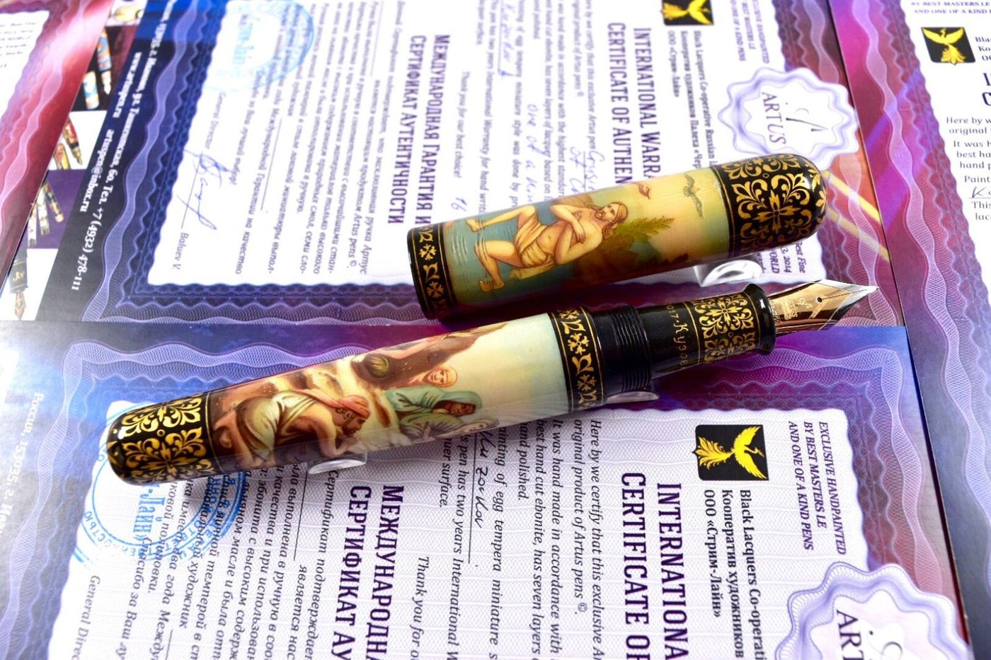 Artus Russian Miniature Art One of a Kind "The Life of Christ" Fountain Pen Set-Artus-Truphae