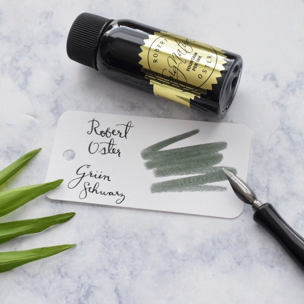 Robert Oster Grun Schwarz Grey Green 50ml Ink Bottle-Robert Oster-Truphae
