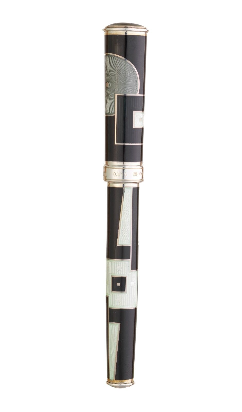 David Oscarson 15th Anniversary American Art Deco Black Grey Rollerball Pen-David Oscarson-Truphae