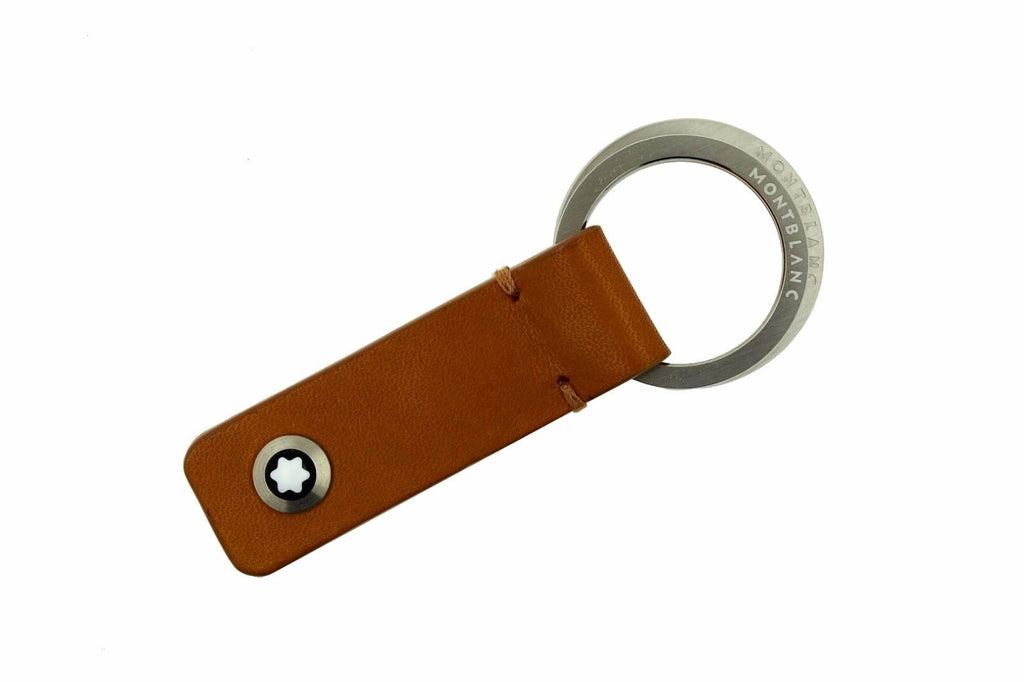 Montblanc Cognac Leather Key Fob Split Rings 101788 - Preowned