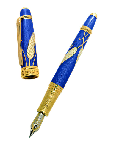 David Oscarson Limited Edition Sapphire Blue Harvest Collection Rollerball Pen-David Oscarson-Truphae