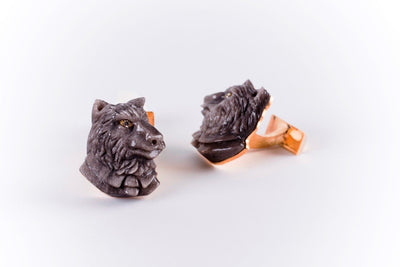 ST Dupont Stones of Fortune Investor Wolf Obsidian Limited Edition Cufflink Set-ST Dupont-Truphae