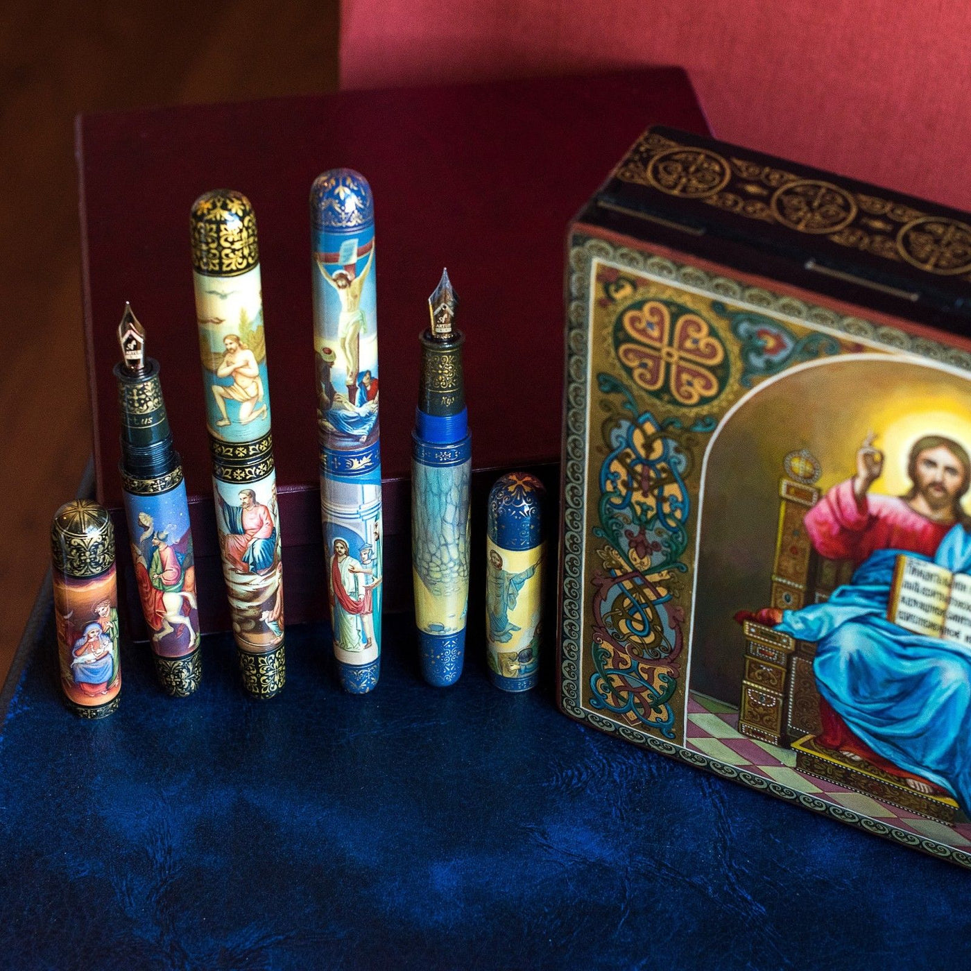 Artus Russian Miniature Art One of a Kind "The Life of Christ" Fountain Pen Set-Artus-Truphae