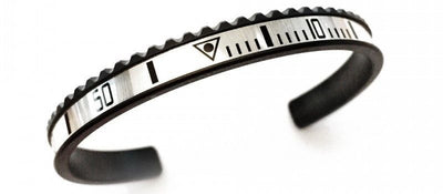 Speedometer Official Black Steel with White Insert Bangle Bracelet-Speedometer Official-Truphae